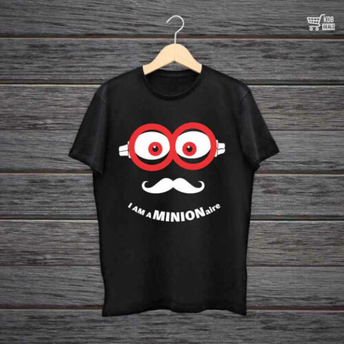 Black Cotton T-Shirt - I am a Minion