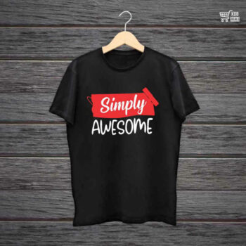 Black Printed Cotton T-Shirt - Simply Awesome