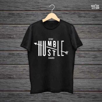 Black Printed Cotton T-Shirt - Stay Humble