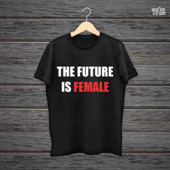  Black Printed Cotton T-Shirt - The Future Is Female
