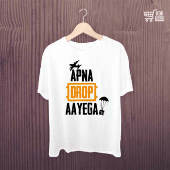  White Printed T-Shirt - Apna Drop Aayega