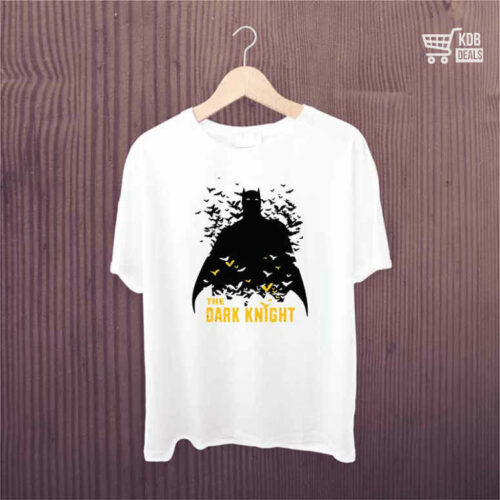  White Printed T-Shirt - Dark Knight