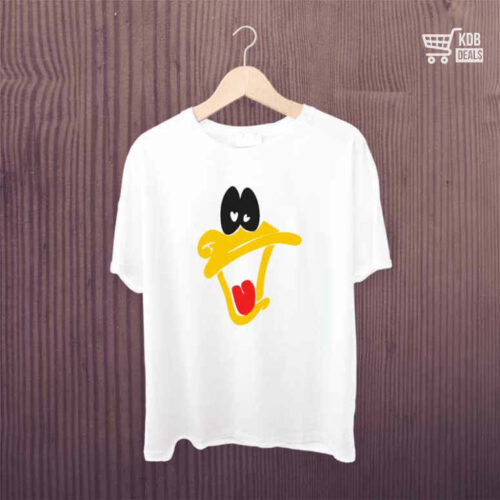 White Printed T-Shirt - Duck