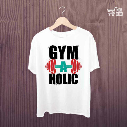 White Printed T-Shirt - Gym A Holic