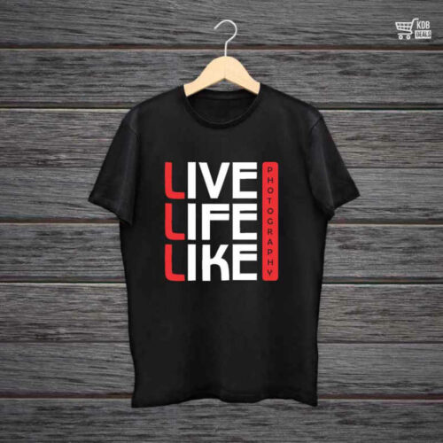 Black Cotton T-Shirt - Live Life Like Photography