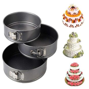 3 Pcs Perfect Nonstick Carbon Steel Round Shaped Cake Mould