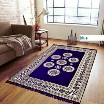Chenille Pannel Durable Heavy Quality Carpet - (5x7 Feet) Blue