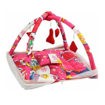 Deluxe Baby Play Gym with Mosquito Net and 5 Hanging Toys - Adorable Baby Bedding Set Frozen