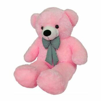 Huggable Soft Teddy Bear with Neck Bow 3-5 Feet for Someone Special Pink