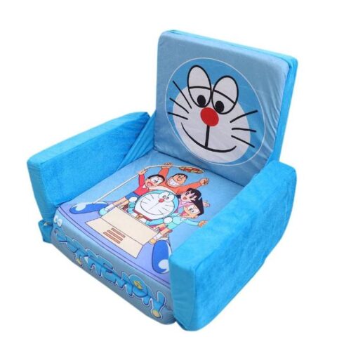 Kids Sofa Cum Bed with Foam Filling - Soft Toy Chair for Kids Doraemon