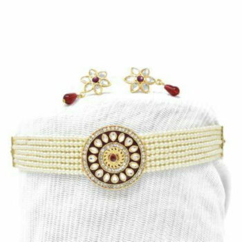 Meira Jewellery Fancy Rajasthani Red Meenakari Work Choker Set