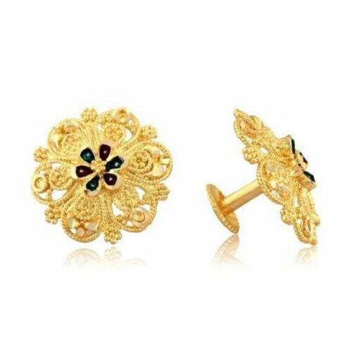 Micro Gold Plated American Stone Stud Earrings for Women 4