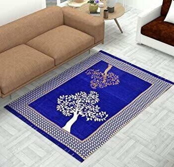 Tree Print Chenille Touch Carpet for Living Room Purple