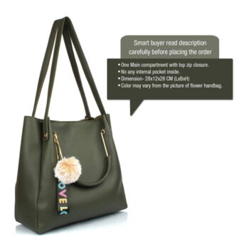 Women's Handbag (Set of 3) (3LR-BIB-Green_Green)