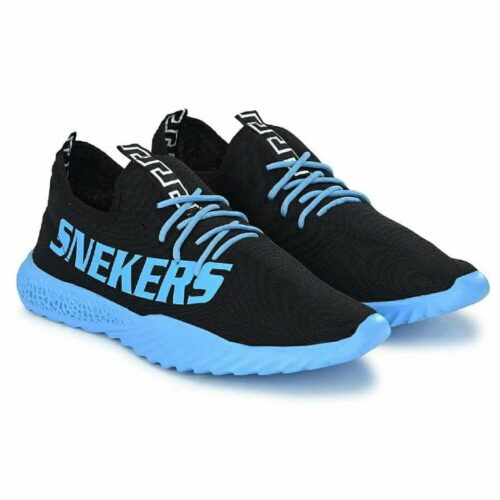 Blue Printed Mesh Sneaker Shoes for Men