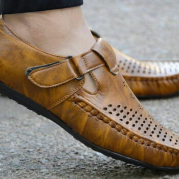 Men Tan Synthetic Leather Sandals 4