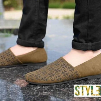 Men's Coffee Synthetic Leather Solid Casual Shoes