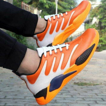 Orange Canvas Casual Sports Shoes