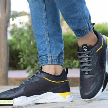 StyleRoad Trendy Black Breathable Sports Sneakers For Men