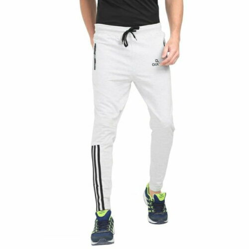 Stylish Men's Cotton Slim Fit Track Pant (White)