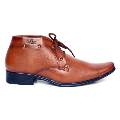 Tan Solid Synthetic Formal Shoes 3
