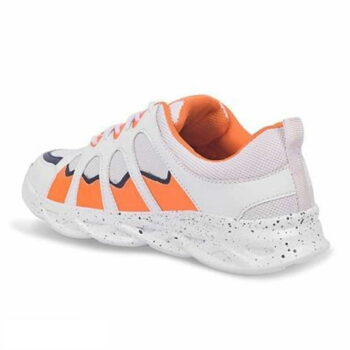 Trendy Orange Mesh Sports Shoes For Men