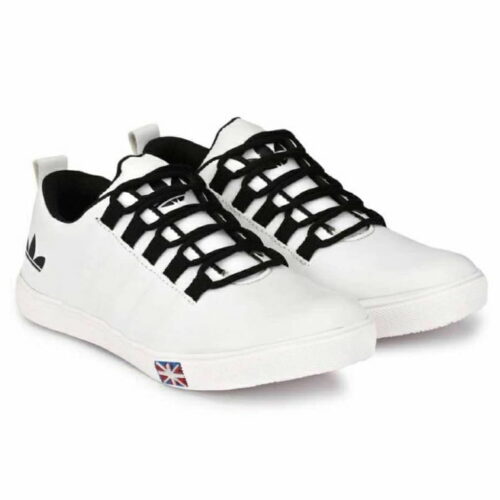 White Synthetic Causal Sneakers Shoes for Men