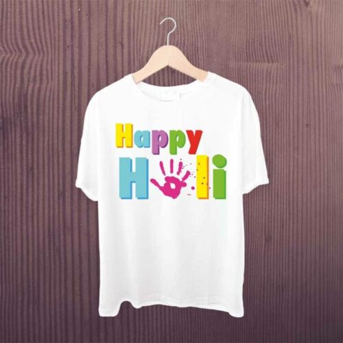Happy Holi Hand Printed Tshirt