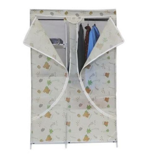 Foldable Wardrobe with 6 Racks, Standard Size (Beige)