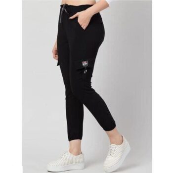 Stretchable Black Cargo Pants for Women