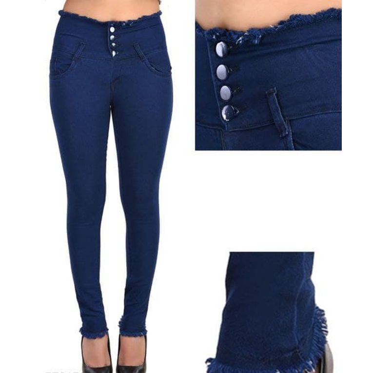 Trendy Graceful Women Jeans Navy Blue