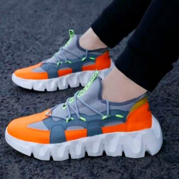 Trendy Sports Shoes for Men (Grey Orange)