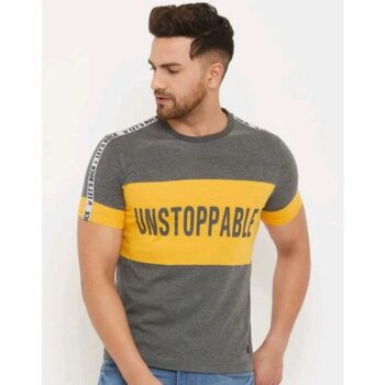 Austin Wood T-shirt For Men Striped Half Sleeve Round Neck Tshirt