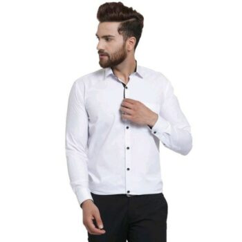 Elegant Solid Cotton Men Formal Shirt