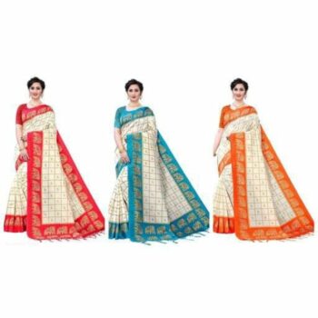 Fancy Mysore Silk Sarees (Pack of 3)