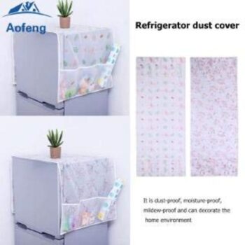 Home Transparent Printing Waterproof Cloth dust Cover Household Refrigerator Cover Towel Hanging Storage Bag Flamingo 130 X 55cm in Random Color Print 1pc 3