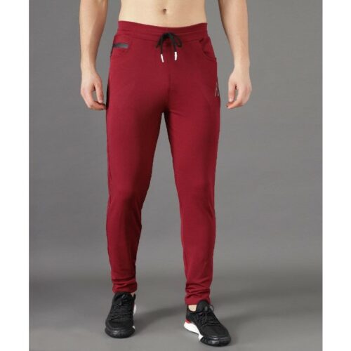 Lycra 4Way Solid With Stripes Slim Fit Track Pant