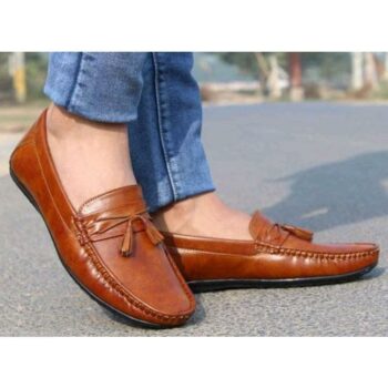 Stylish Buckle Loafers Shoes for Men Brown