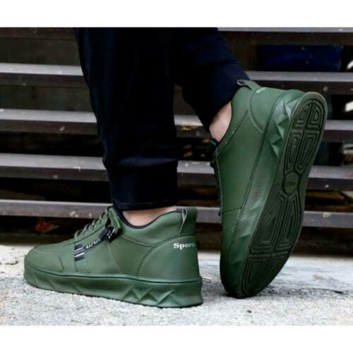 Stylish Men's Synthetic Leather Sneakers