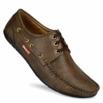 Stylish Synthetic Leather Loafers Shoes for Men -Brown