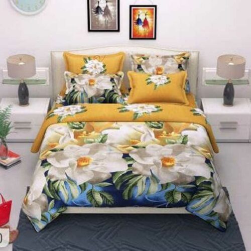 3D Polycotton Printed Double Bedsheet