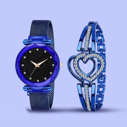 Combo of Women's Metal Watch and Bracelet
