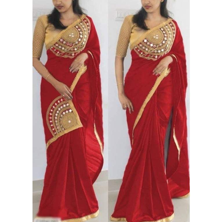 Ayra - *PRESENTING NEW BOLLYWOOD DESIGNER SAREE* *Featuring embroidered  saree in papersilk. Quality is worth paying👌* # FABRIC DETAILS # saree : PAPER  SILK # blouse : BANGLORI SILK # WORK :