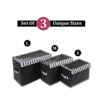 Multi-Purpose Collapsible Storage Organizer with Transparent Lid (Set of 3)