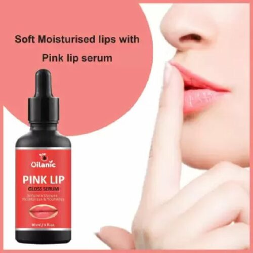 Oilanic Pink Lip Gloss Serum Oil for Glossy, Shiny & Soft Lips Fruity (30 ml)