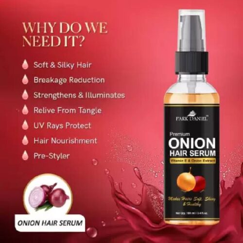 Park Daniel Premium Onion Hair Serum With Vitamin E and Onion Extract-For Silky & Smooth Hair (100 ml)