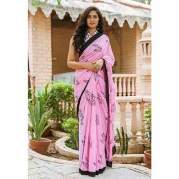 Premium Jaipuri Print Cotton Mulmul Saree