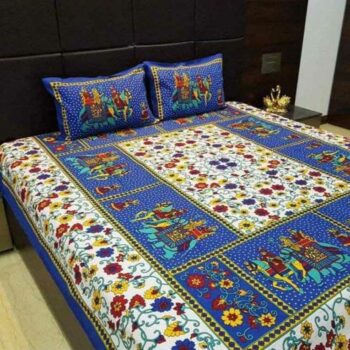 Sanganeri Jaipuri Printed Bedsheet Cotton Double Bedsheet
