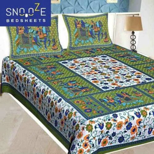 Snooze Jaipuri Printed Bedsheet Cotton Double Bedsheet