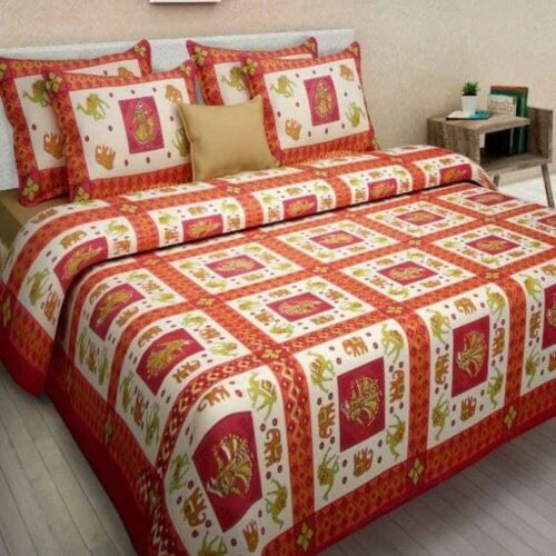 Supple Traditional Cotton Double Bedsheet